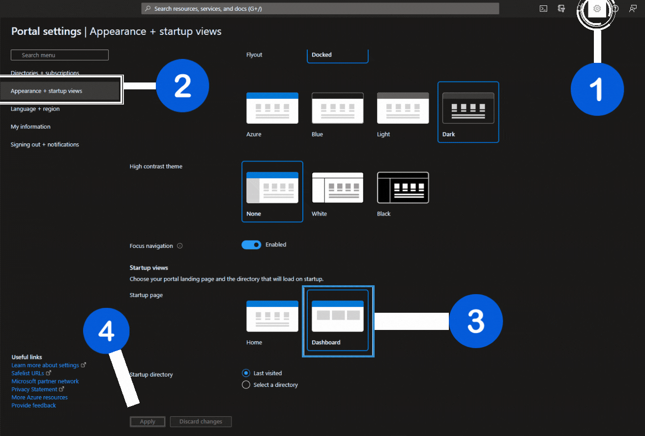 Setting Default Dashboard
